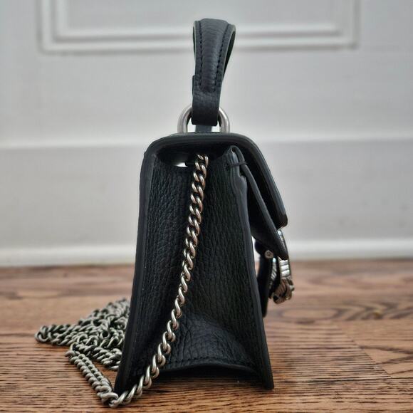 Gucci Mini Crystal Top Handle Dionysus Black Leather Crossbody - Picture 3 of 7